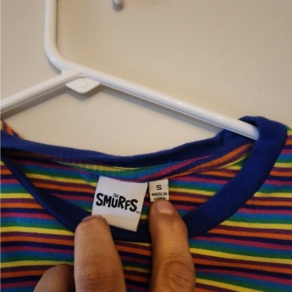Womens striped smurfs shirt size small - Picture 4 of 4